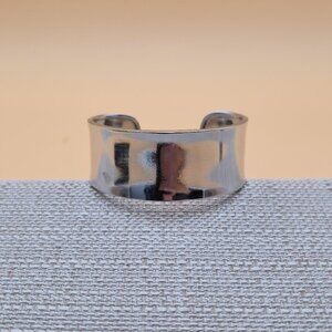 6 Inch Sterling Silver Solid Bright Wide Heavy Cuff Bracelet B572
